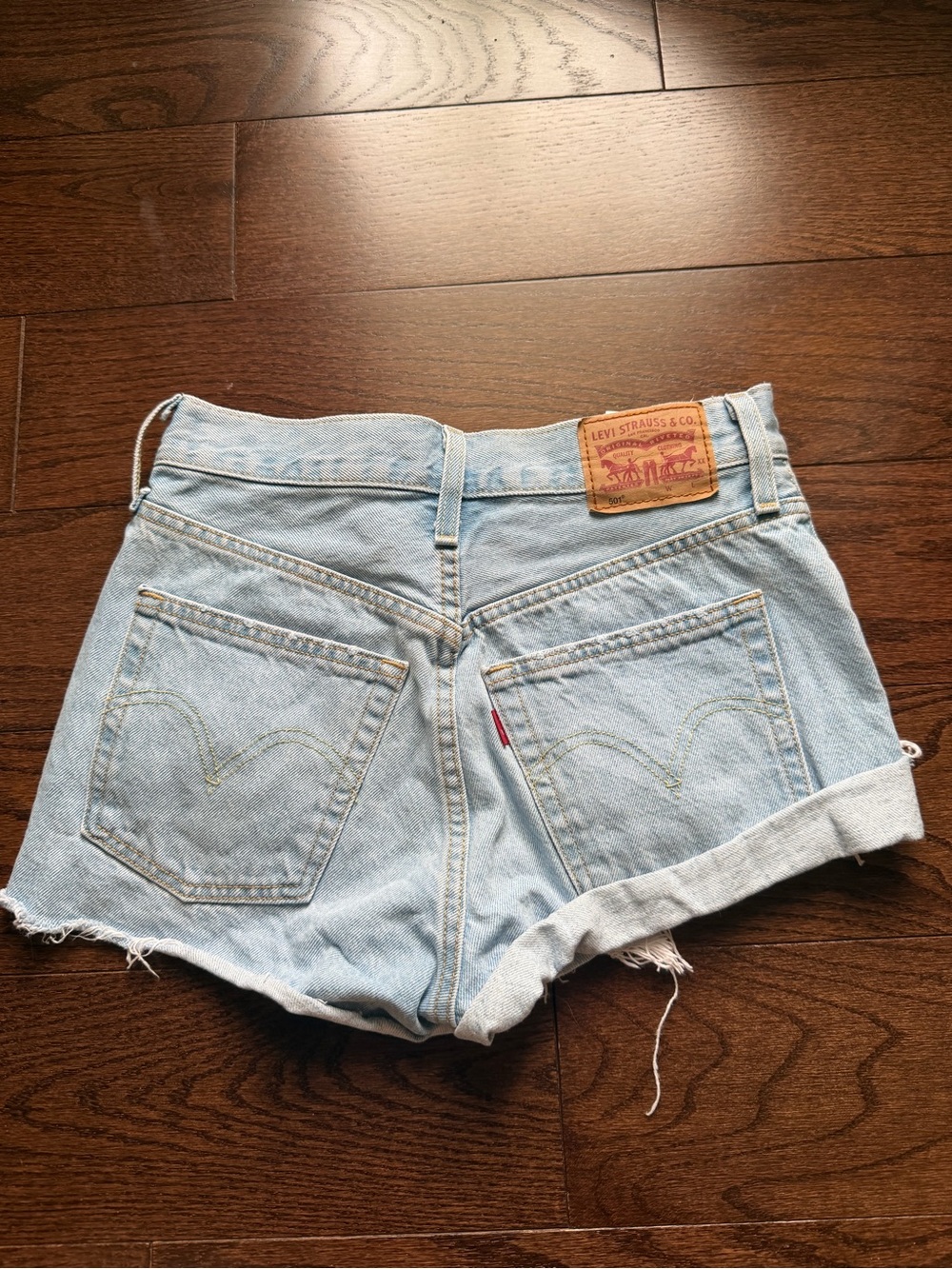 Levi's Light Wash Denim High-Rise Cutoff Shorts